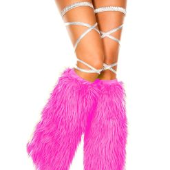 Furry Leg Warmers - HOT PINK