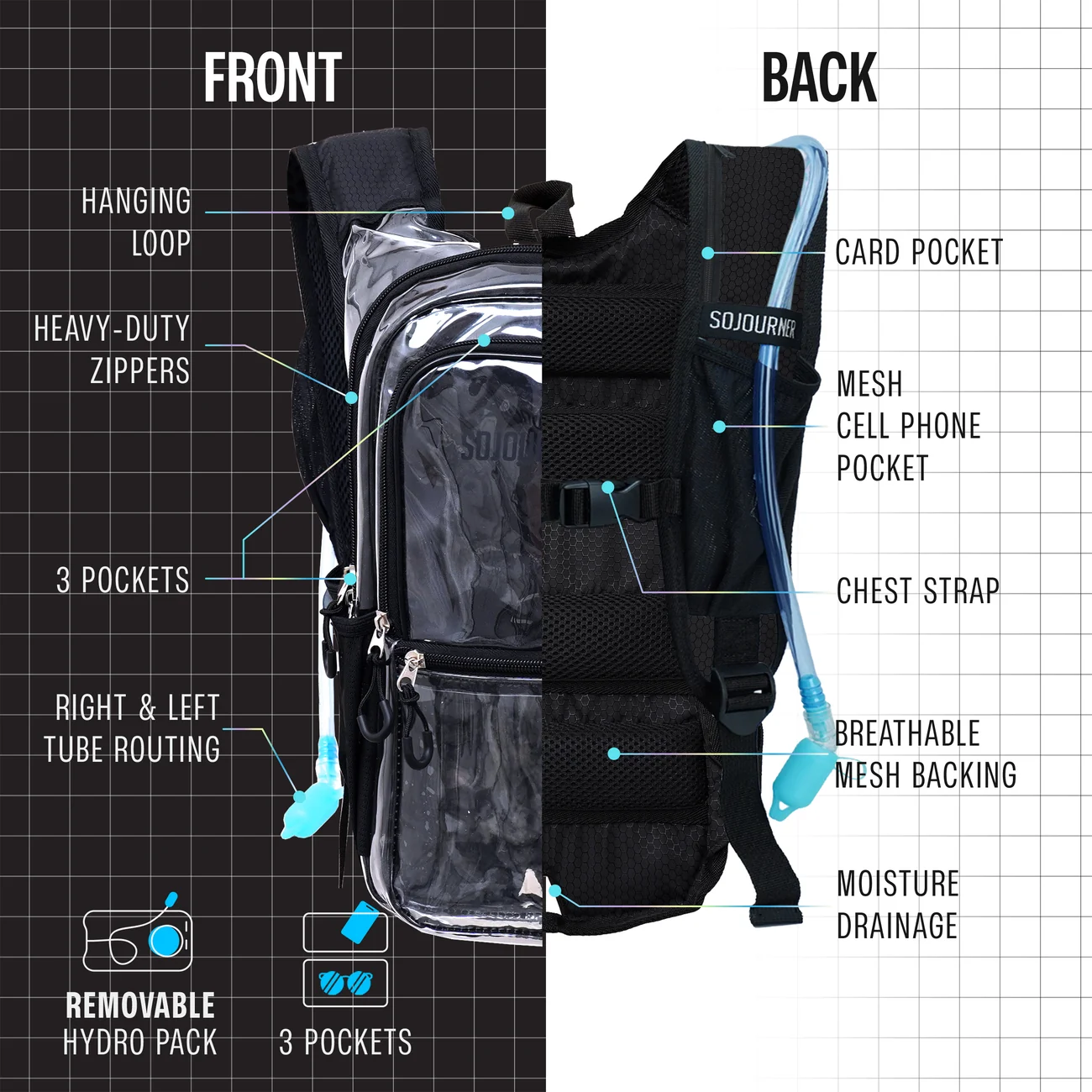 Hydration Backpack - CLEAR - Image 2